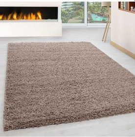 Resim Soft Shaggy Halı Yüksek Tüylü Düz Bej Rengi Çocuk Odası Oturma Odası Salon Mutfak Halısı 