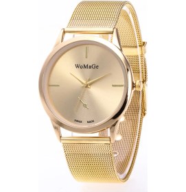 Resim Lemestar Unisex Moda Saatleri - Altın Renkli Alloy Ağı Kordonlu Kol Saati, Dayanıklı Ve Şık Tasarım, Her Zaman Elinizin Ucunda Çok Renkli 