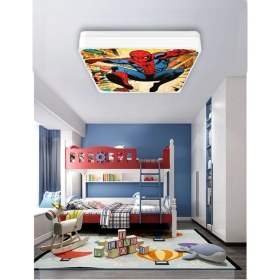 Resim Gökyüzü Panel Spiderman-Led AVIZE-25WATT-30 cm x 30 cm , Çocuk Odası Avize, Avize Modelleri, Örümcek Adam LED Avize 