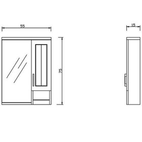 Resim Denko Lotus 60 Banyo Dolabı Aynalı Üst Modülü Çok Renkli 