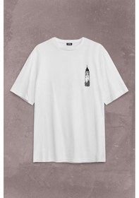 Resim Tarihi İstanbul Silüet Tasarım Osmanlı Sırt Ön Baskılı Oversize Tişört Unisex T-shirt 001 