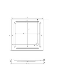 Resim Shower 110X110 Kare Monoblok Duş Teknesi 