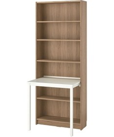 Resim Çalışma Masalı Kitaplık, Beyaz-meşe Görünümlü, 80x202 Cm Beyaz 