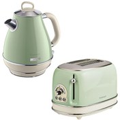 Resim Vintage 1.7 L Yeşil Kettle ve İki Hazneli Ekmek Kızartma Makinesi Ariete