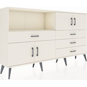 Resim Arges Konsol 2 Raflı 4 Çekmeceli 4 Kapaklı 176x30x99 Aytaşı-aytaşı Aytası/aytası - Aytası 