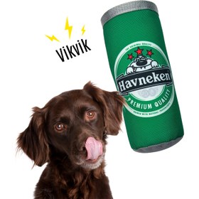 Resim Havneken Kutu İçecek Sesli Peluş Köpek Oyuncağı 