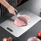 Resim 1parça Çift Taraflı 304 Paslanmaz Çelik Kesme Tahtası - Kalın, Pas Dirençli, Yüksek Son Kitchens & Restoranlar için İdeal, Et ve Sebzeleri Kesmek, Yoğurmak ve Hazırlamak için Mükemmel, Mutfak Temel Gereksinimleri | Modern Mutfak Malzemeleri | Dayanıklı Kesme Yüzeyi, Mutfak Kesme Tahtaları 