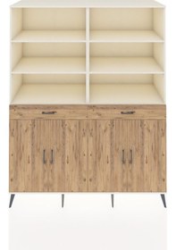 Resim Kronos Gardrop 10 Raflı 2 Çekmeceli 4 Kapaklı 176x59x221 Aytaşı-çam Çam 