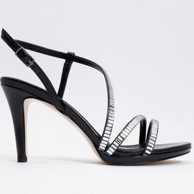 Resim Luvi Shoes Nuevo Siyah Cilt Taşlı Kadın Topuklu Abiye Ayakkabı Siyah Cilt 