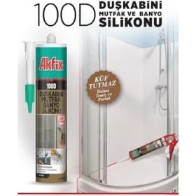 Resim 100D Duşkabini, Mutfak ve Banyo Silikonu, ŞEFFAF,%100 Silikon, Hızlı Kuruyan, Küf Tutmaz, Su Geçirmez,sararma Yapmaz 