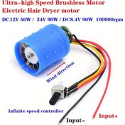Resim 100.000 RPM Ultra Yüksek Hızlı DC 7.4V-24V 3-Fazlı Fırçasız Motor Sürücü & CNC Alüminyum Alaşımlı Impeller Kanallı Fan - DIY Projeleri, Robotik, Soğutma Sistemleri, Robotik Bileşenler için BLDC Motor, Şık Motor Tasarımı, Dayanıklı Yapı 