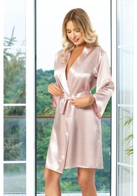 Resim Faal 5905 Kadın Saten Bride Sabahlık-pembe Pembe 