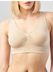 Resim Mistirik Rosella Model Kalın Askılı Büstiyer Spor Rahat Toparlayıcı Korse Sütyen Beyaz Renk Ten 