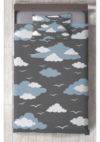 Resim Mekta Home Bebek Ve Çocuk Odası Bulut Ve Martı Desenli Yatak Örtüsü Renkli 