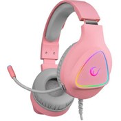 Resim RAMPAGE M7 MONCHER Pembe RGB Led USB 7.1 Gaming Mikrofonlu Oyuncu Kulaklığı 