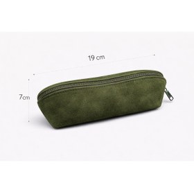 Resim HBS %100 Gerçek Deri Süet Gözlük Kılıfı - 19 × 7 cm 