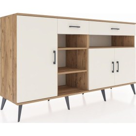Resim Hyperion Konsol 5 Raflı 2 Çekmeceli 3 Kapaklı 176x44x99 Çam-aytaş Çam-aytaşı 