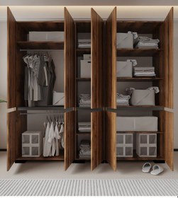 Resim Floransa 10 Kapılı Flr10-a2ar Ceviz- Antrasit Gardırop -çok Amaçlı Dolap -yüklük Ceviz - Antrasit 