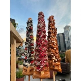 Resim Omake Kare Waffle Makinesi Çubuklu Çam 