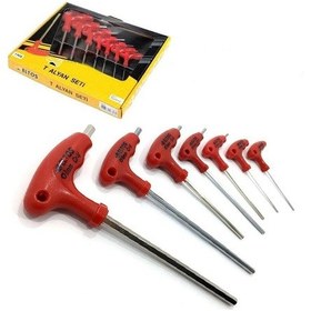 Resim Eltos TAS007 T Tipi Düz Allen Anahtar Takımı Seti 7 Parça 