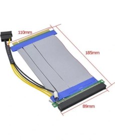 Resim Platoon Molexli Riser 16X To 16X Uzatma Güç Destekli Pcıe 16X Yükseltme K 