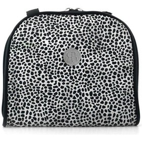 Resim Beyaz Siyah Benekli Çift Ebat Portatif Alışveriş Çantası Çok Renkli 