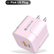 Resim Pd 25 W Usb C Hızlı Şarj Cihazı İphone Uyumlu Xiaomi Samsung Ab/abd Tak Mini 2 Port Bk317 Us Pink 1 Adet 