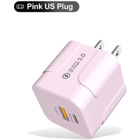Resim Pd 25 W Usb C Hızlı Şarj Cihazı İphone Uyumlu Xiaomi Samsung Ab/abd Tak Mini 2 Port Bk317 Us Pink 1 Adet 
