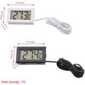 Resim Alkatronik Termometre Mini Dijital Isı Ölçer -50c +110c Buzd. Akv. Oda 