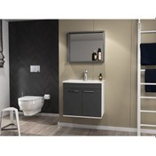 Resim Ece Banyo Rubino Banyo Dolabı Beyaz - Antrasit 60 cm 