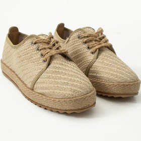 Resim Gabriella Hasır Bağcık Detaylı Kadın Espadril Sneaker Bej 