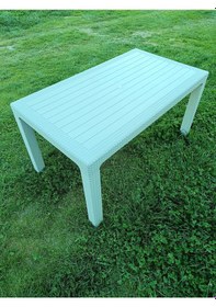Resim Evko Mobilya Rattan 80x140 Masa, Plastik Masa, Bahçe Balkon Teras Masası, Kare Masa, Dış Mekan Masası Cappuccino 