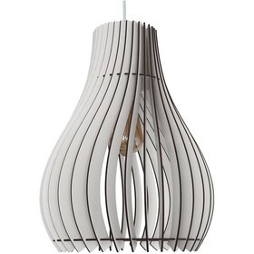 Resim Vialux Modern Ahşap Bohem Rustik Avize Tekli Sarkıt Lamba Beyaz Beyaz 