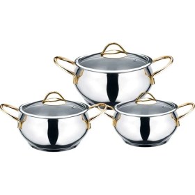 Resim Kahramanlar Elit 3'lü Küçük Boy Güveç Tencere Seti Gold 