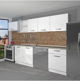 Resim Decoraktiv Elite 280 Mdf Hazır Mutfak Dolabı - Parlak Beyaz 