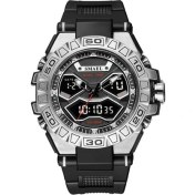 Resim Hanyang Gümüş Siyah Smael Erkekler Için Askeri Spor Saat Kronograf Kuvars Elektronik LED Ekran Kauçuk Kayışlı Dijital Bilek Saatleri Часы 8070 (Yurt Dışından) 