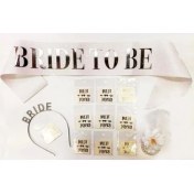 Resim Gümüş Renk Bride Partisi Seti 13 Parça 