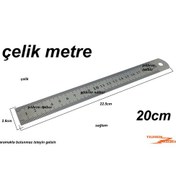 Resim Çelik Metre 20cm Küçük Boy Çelik Cetvel 20 Ölçü Cetvel 