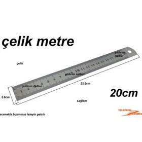 Resim Çelik Metre 20cm Küçük Boy Çelik Cetvel 20 Ölçü Cetvel 