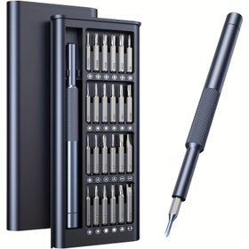 Resim 25'li Küçük Hassas Tornavida Seti, Telefon, Bilgisayar, Saat, Laptop, Halka Kapı Zili, Gözlük için Profesyonel Manyetik Mini Tamir Alet Kiti [Rulman Çeliği] Tornavidalar 