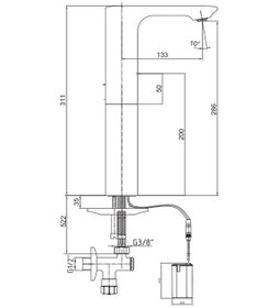 Resim Eca 108108036 Compact Pilli Çift Su Girişli Yüksek Tip Fotoselli Lavabo Bataryası 