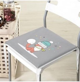 Resim RealHomes Gri Zeminde Sevimli Tilki Desenli Modern Fermuarlı Sandalye Minderi 