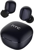 Resim HTC True Wireless Earbuds 6 Bluetooth 5,3 inç kulak stereo kulaklık, dahili mikrofonlu dokunmatik kontrol, kablosuz gürültü önleyici kulaklık, Android ve iOS için şarj kılıflı 22H çalma süresi, siyah 