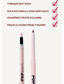 Resim Pop Beauty Dudak Kalemi, Suya Dayanıklı, Asansörlü, Waterproof Lıplıner- Burn Out 8684415590169 Bordo 