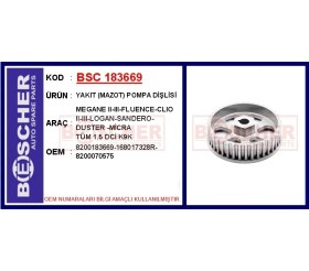 Resim Yakıt Mazot Pompa Dişlisi Megane 2-3-fluence-clıo 2-3-logan-sandero-duster -micra Tüm 1.5 D 8200183669 168017328r 8200070575 