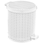 Resim Örgü Desen Pedallı Plastik Çöp Kovası 15 Litre 