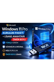Resim Microsoft Windows 11 Pro USB 16GB Kurulum Paketi + Lisans Anahtarı | Ömür Boyu | Türkçe 