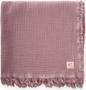 Resim Cigit Dört Kat Püsküllü Battaniye 80x120 Cm Bakır Bakır 