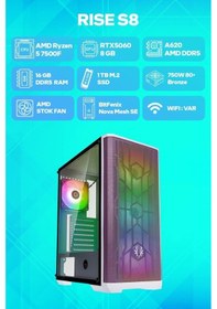 Resim Game Garaj Rise S8 R5-7500F 16 GB 1 TB SSD RTX5060 Free Dos Masaüstü Oyuncu Bilgisayarı 