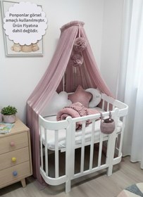 Resim Kiddy Happy Koyu Lila Beşik Cibinlik ve Cibinlik Aparatı 